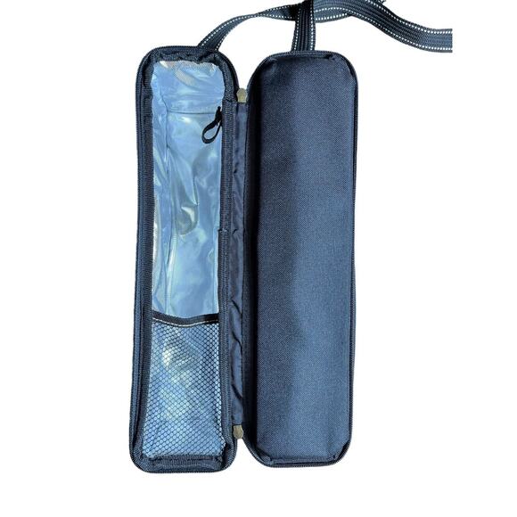 Picnic at Ascot Insulated Zip‎ Canvas Wine Carrier Tote Travel Sling Bag Black - Picture 5 of 8